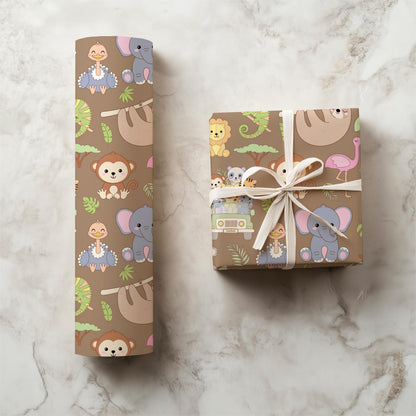 Safari Animals Seamless Pattern | Nursery Fabric Wallpaper (12x12 PNG)