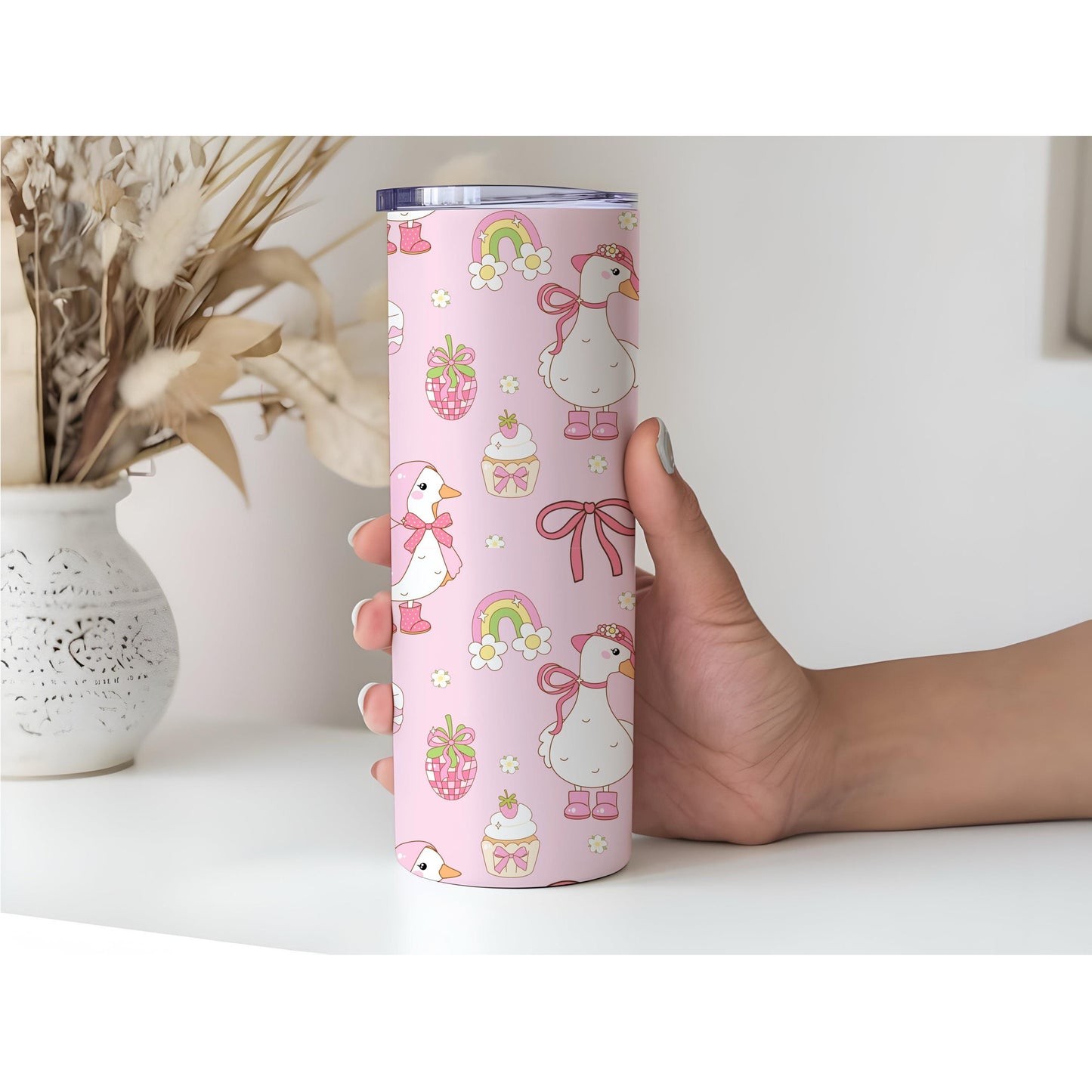 Pink Goose Seamless Pattern | Coquette Nursery Design (12x12 PNG)