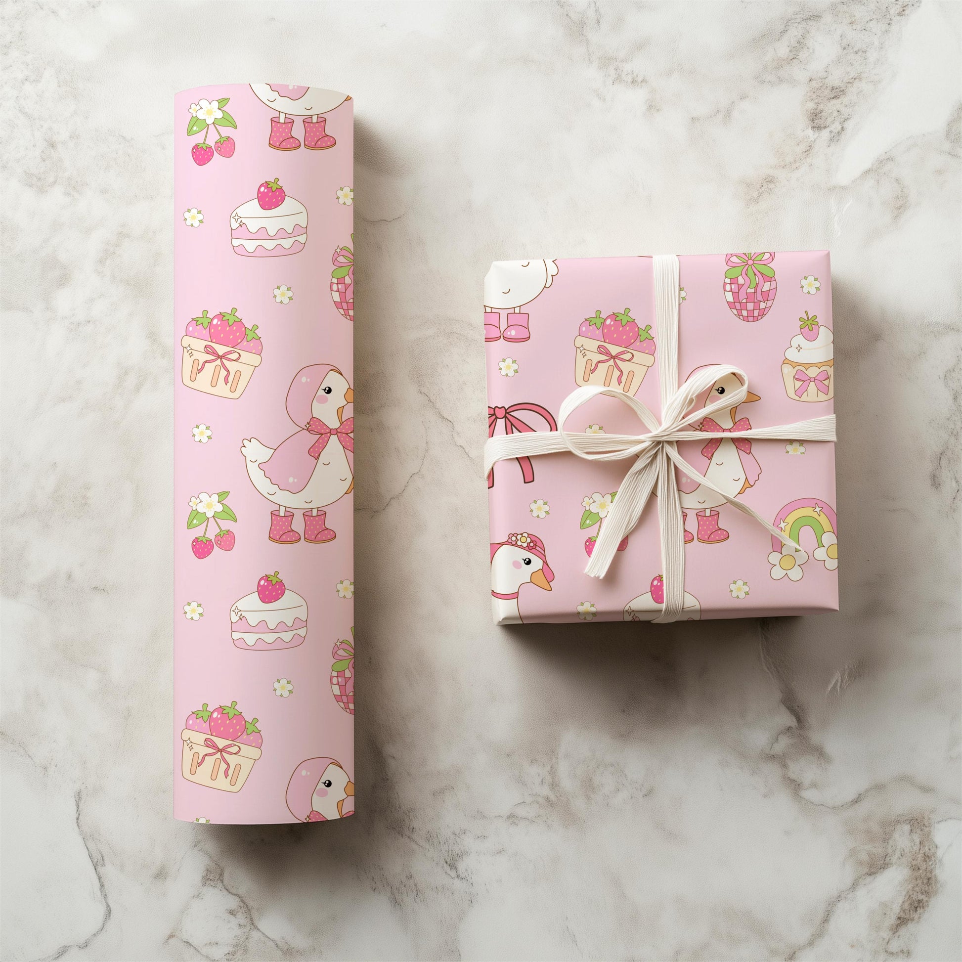 Pink Goose Seamless Pattern | Coquette Nursery Design (12x12 PNG)
