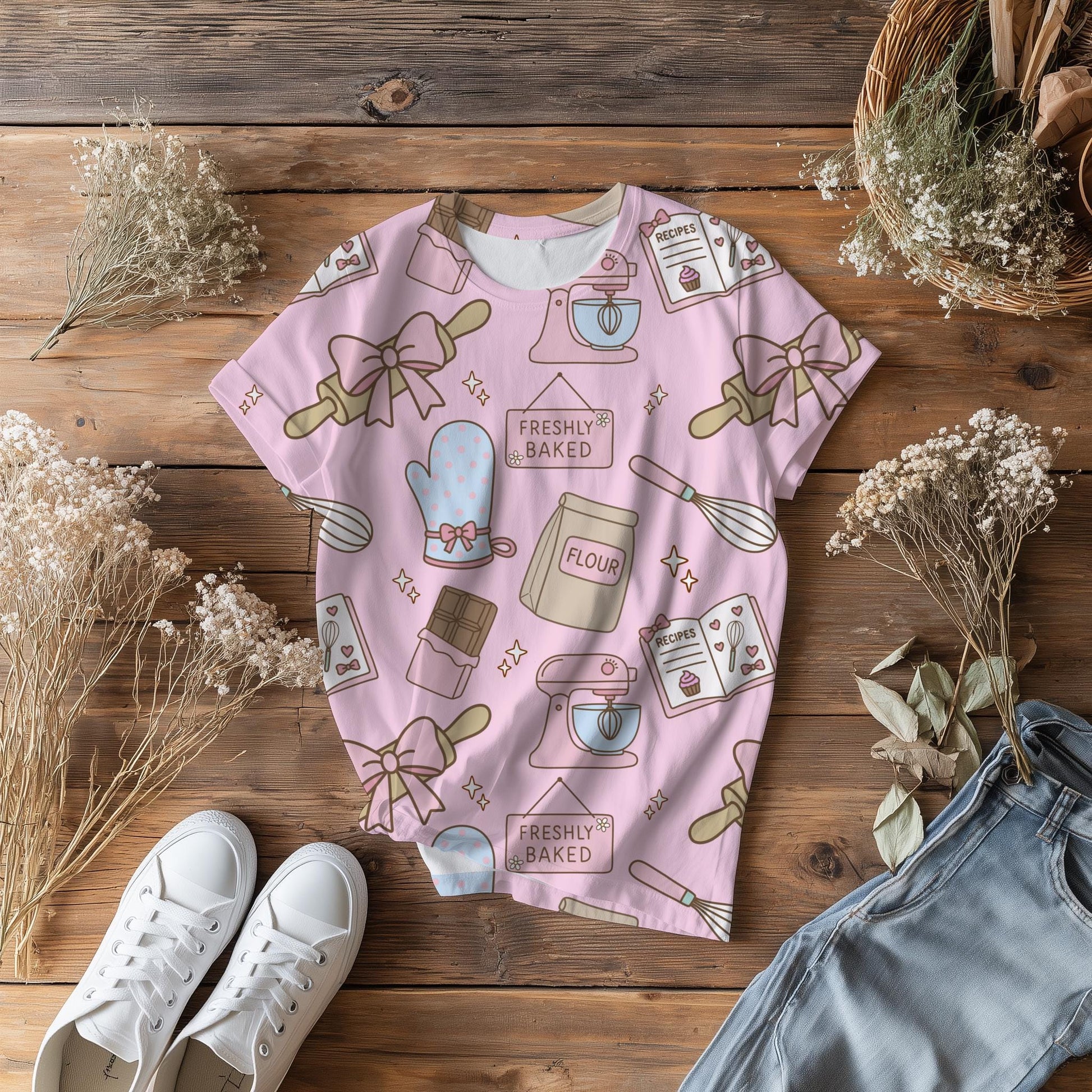 Kawaii Baking Seamless Pattern | Pastel Kitchen Print (12x12 300 DPI PNG)