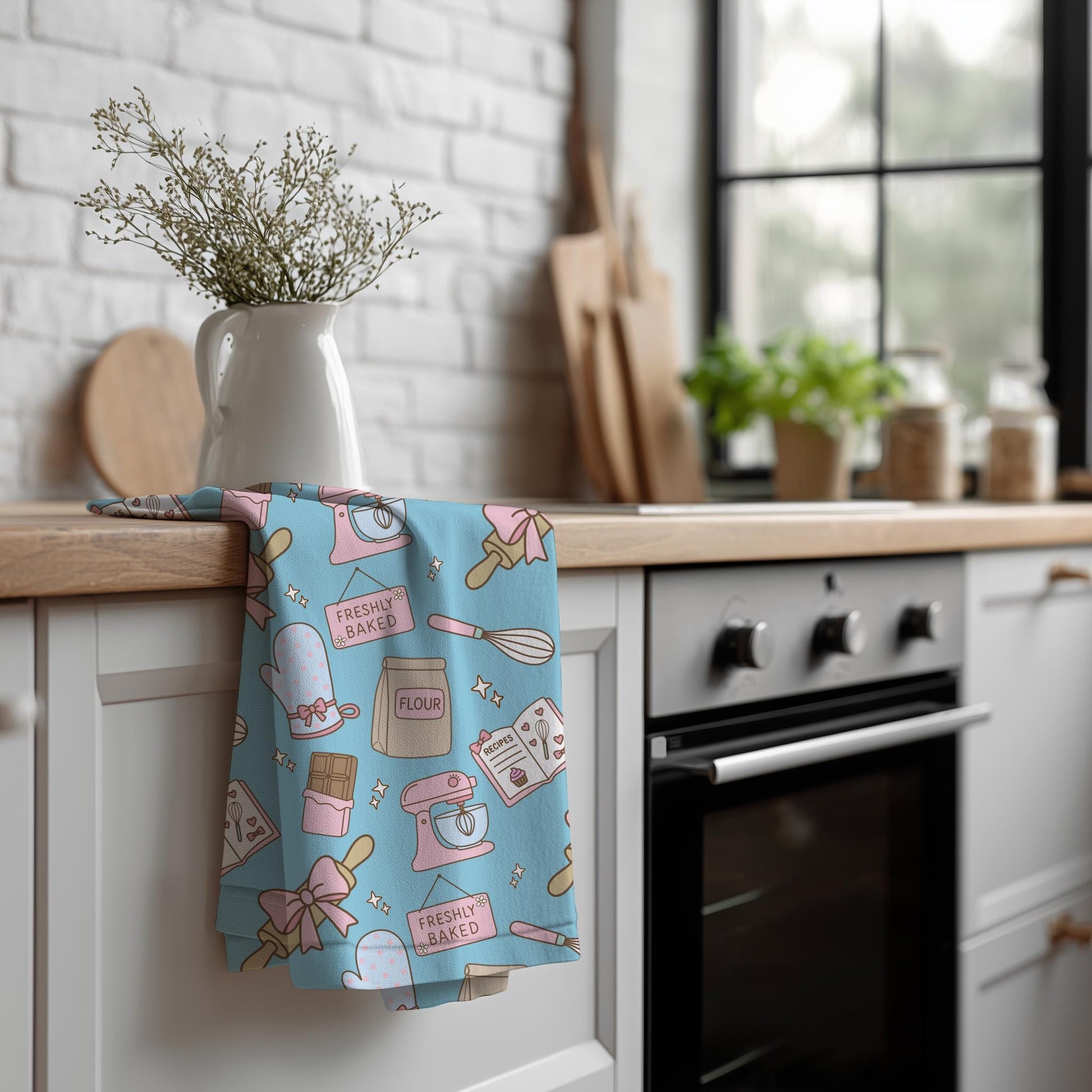 Kawaii Baking Seamless Pattern | Pastel Kitchen Print (12x12 300 DPI PNG)