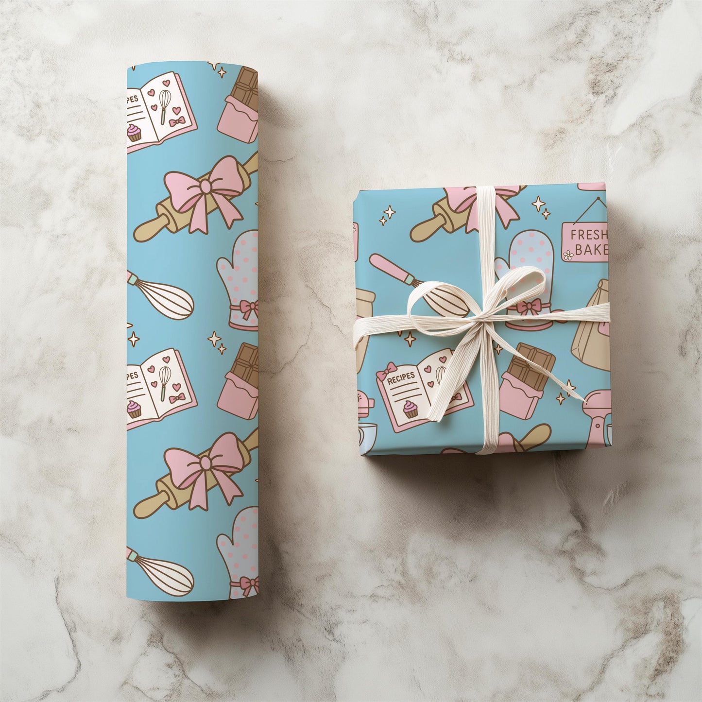Kawaii Baking Seamless Pattern | Pastel Kitchen Print (12x12 300 DPI PNG)