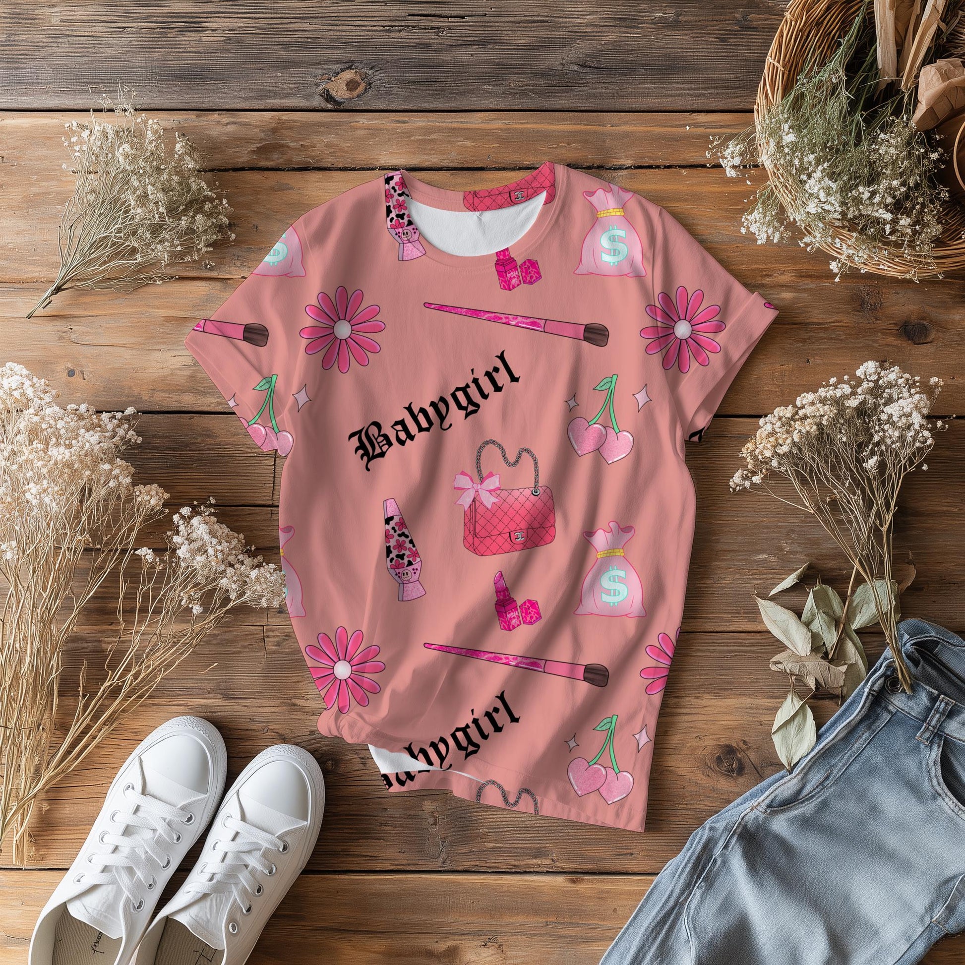 Pink Glam Babygirl Seamless Pattern | Girly Accessories (Digital Download)