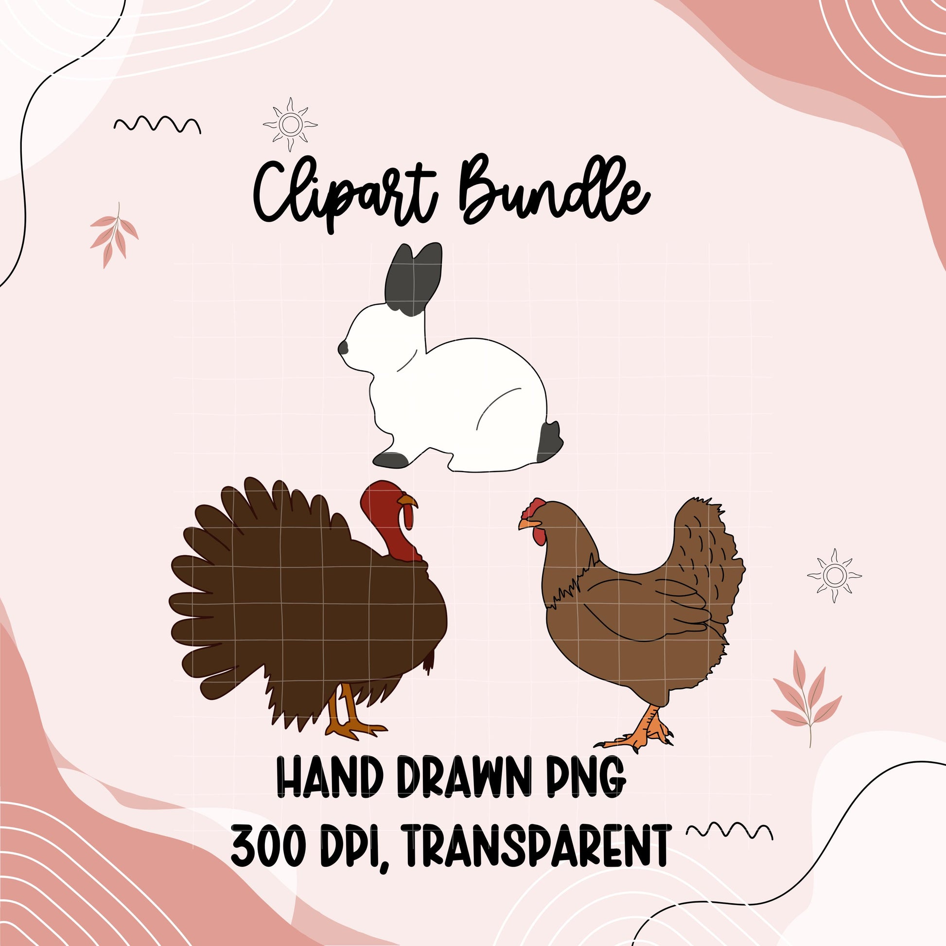 Hand Drawn Livestock Clipart | 4H Show Animals PNG (Digital Download)