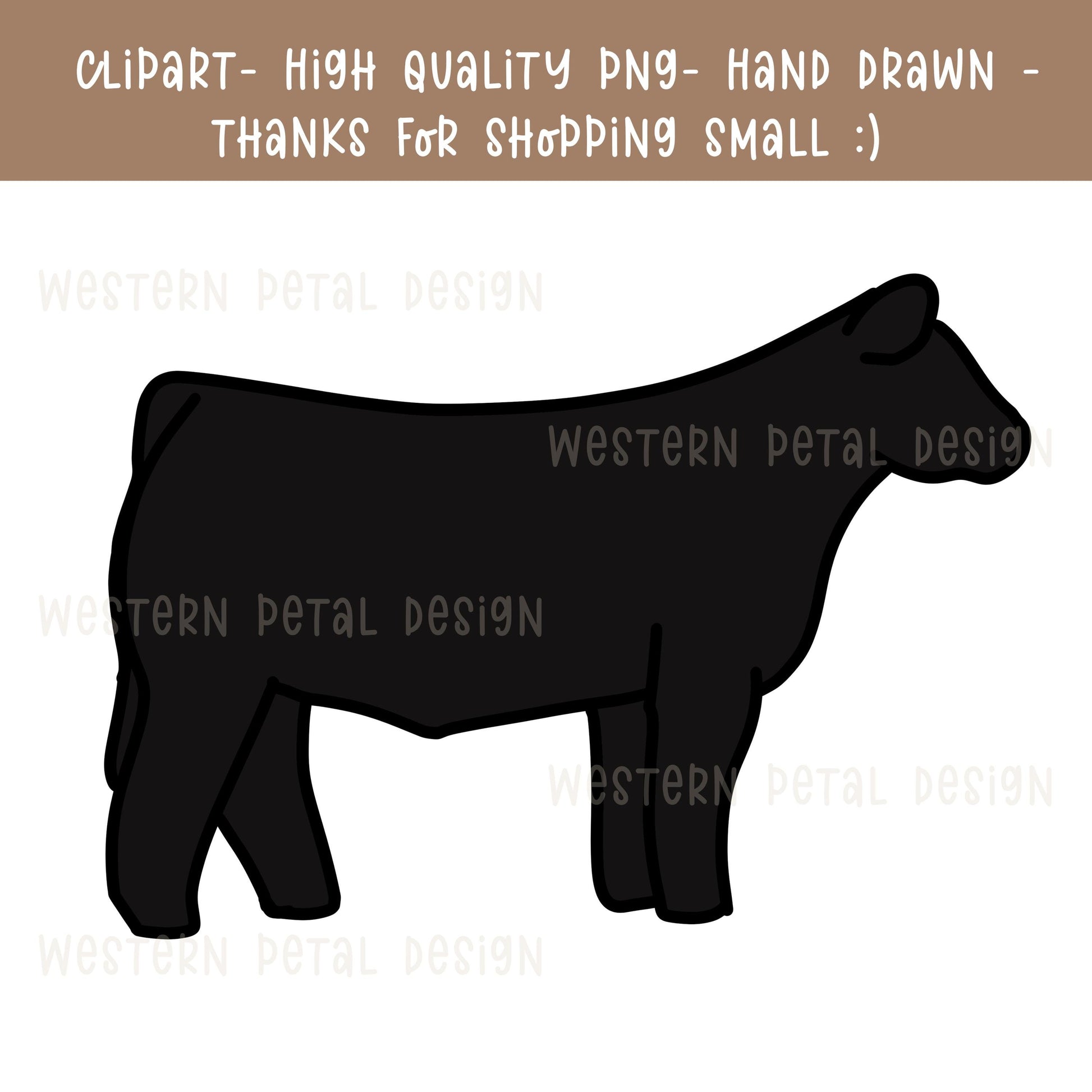 Hand Drawn Show Cattle Clipart | 4H Livestock PNG (Digital Download)