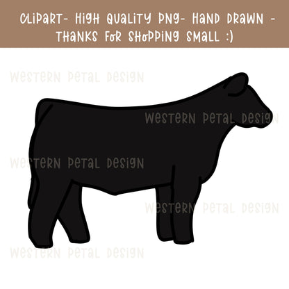Hand Drawn Show Cattle Clipart | 4H Livestock PNG (Digital Download)