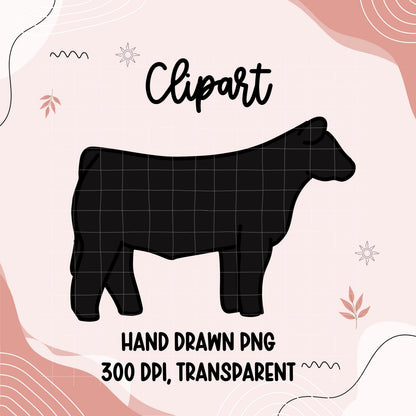 Hand Drawn Show Cattle Clipart | 4H Livestock PNG (Digital Download)