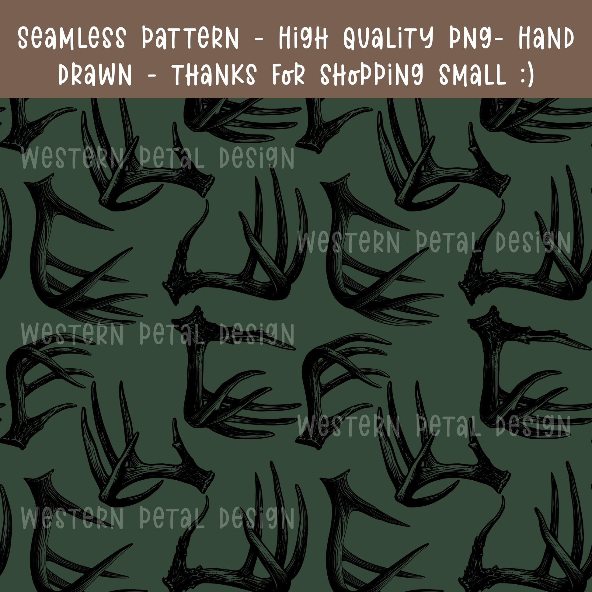 Deer Antler Seamless Pattern PNG, Hunting Digital Paper, Rustic Woodland Camo Pattern, Masculine Western Design, 12x12 Sublimation Download