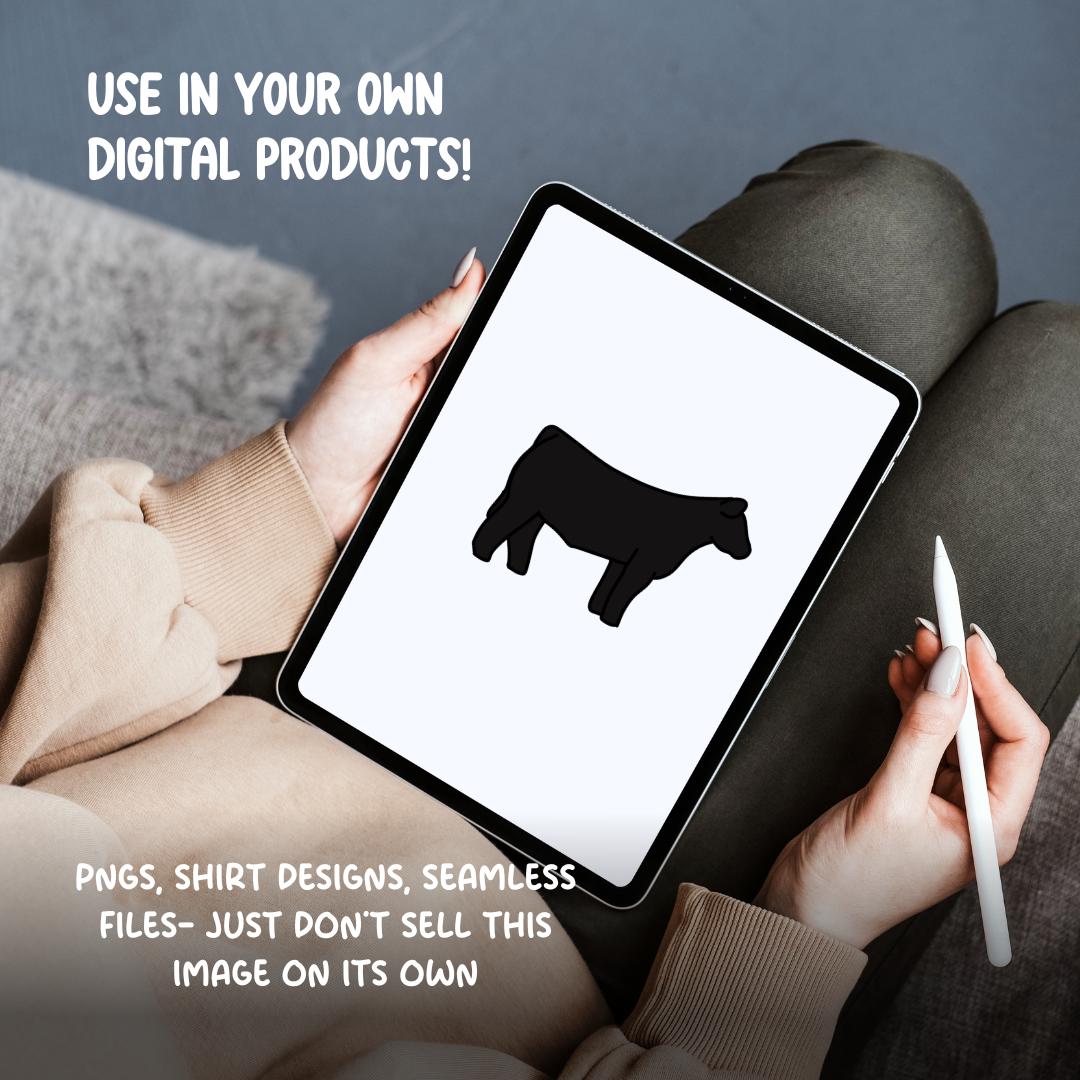 Hand Drawn Show Cattle Clipart | 4H Livestock PNG (Digital Download)