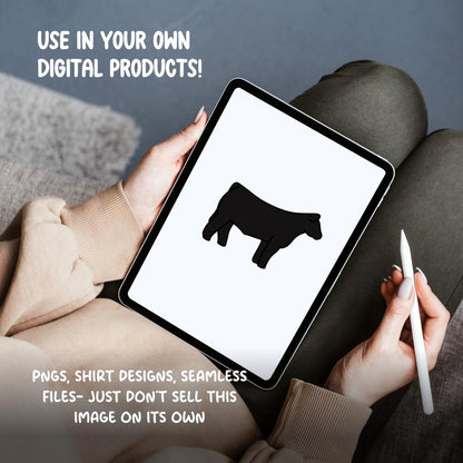 Hand Drawn Show Cattle Clipart | 4H Livestock PNG (Digital Download)