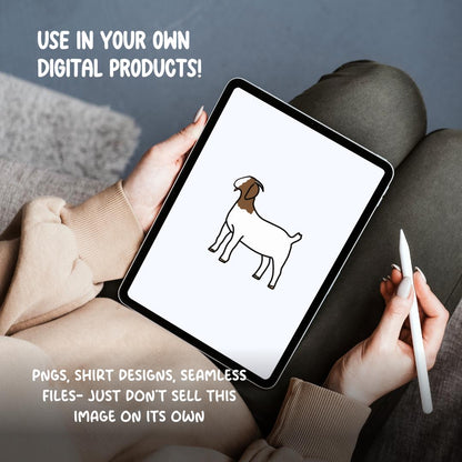 Show Goat Clipart | Hand Drawn 4H Livestock PNG (Digital Download)