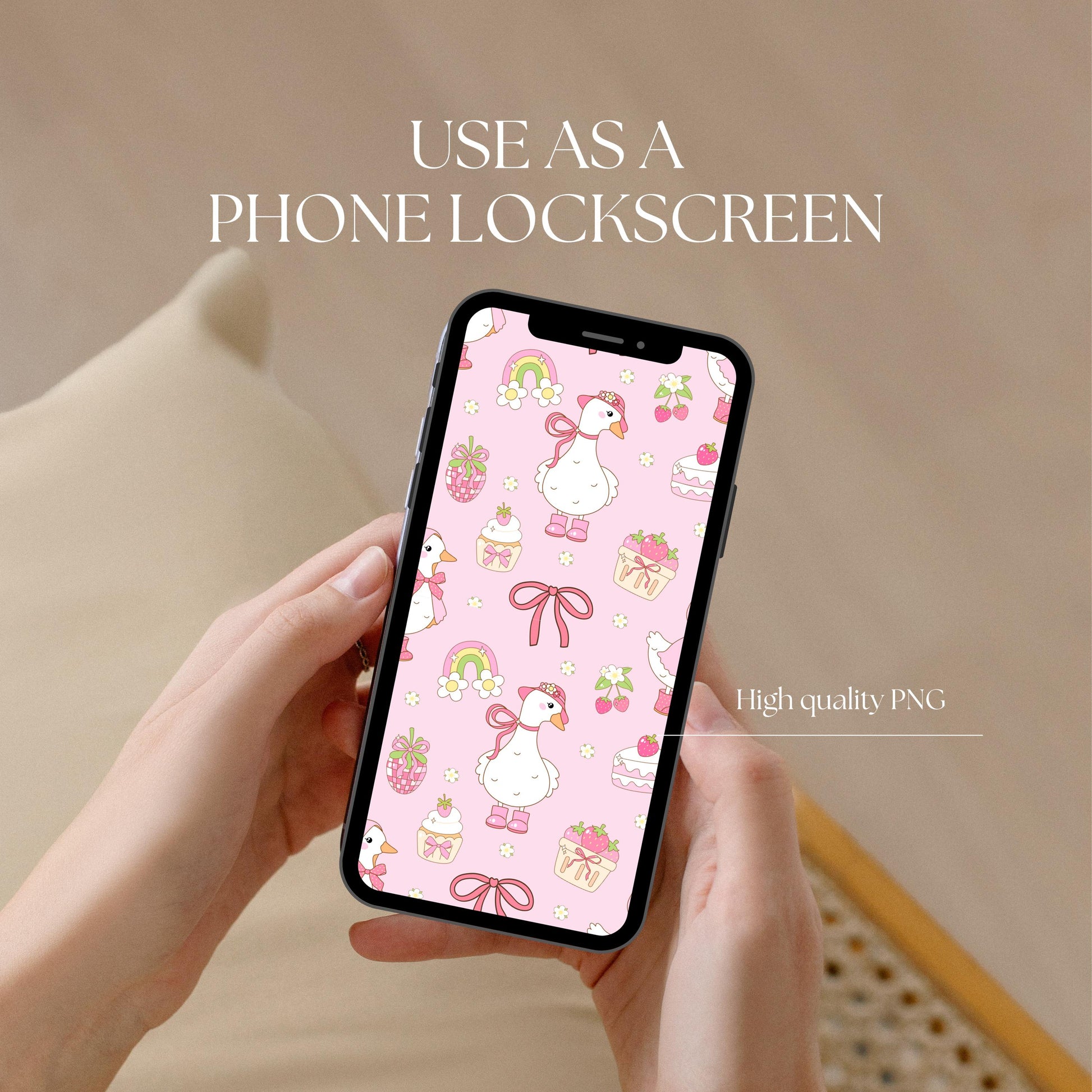 Pink Goose Seamless Pattern | Coquette Nursery Design (12x12 PNG)