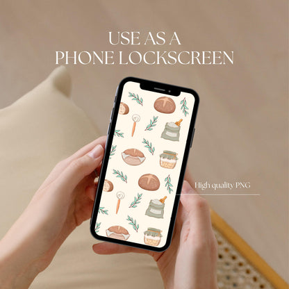 Sourdough Bread Seamless Pattern | Bakery Digital Paper (12x12 PNG)