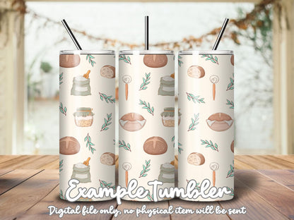 Sourdough Bread Seamless Pattern | Bakery Digital Paper (12x12 PNG)