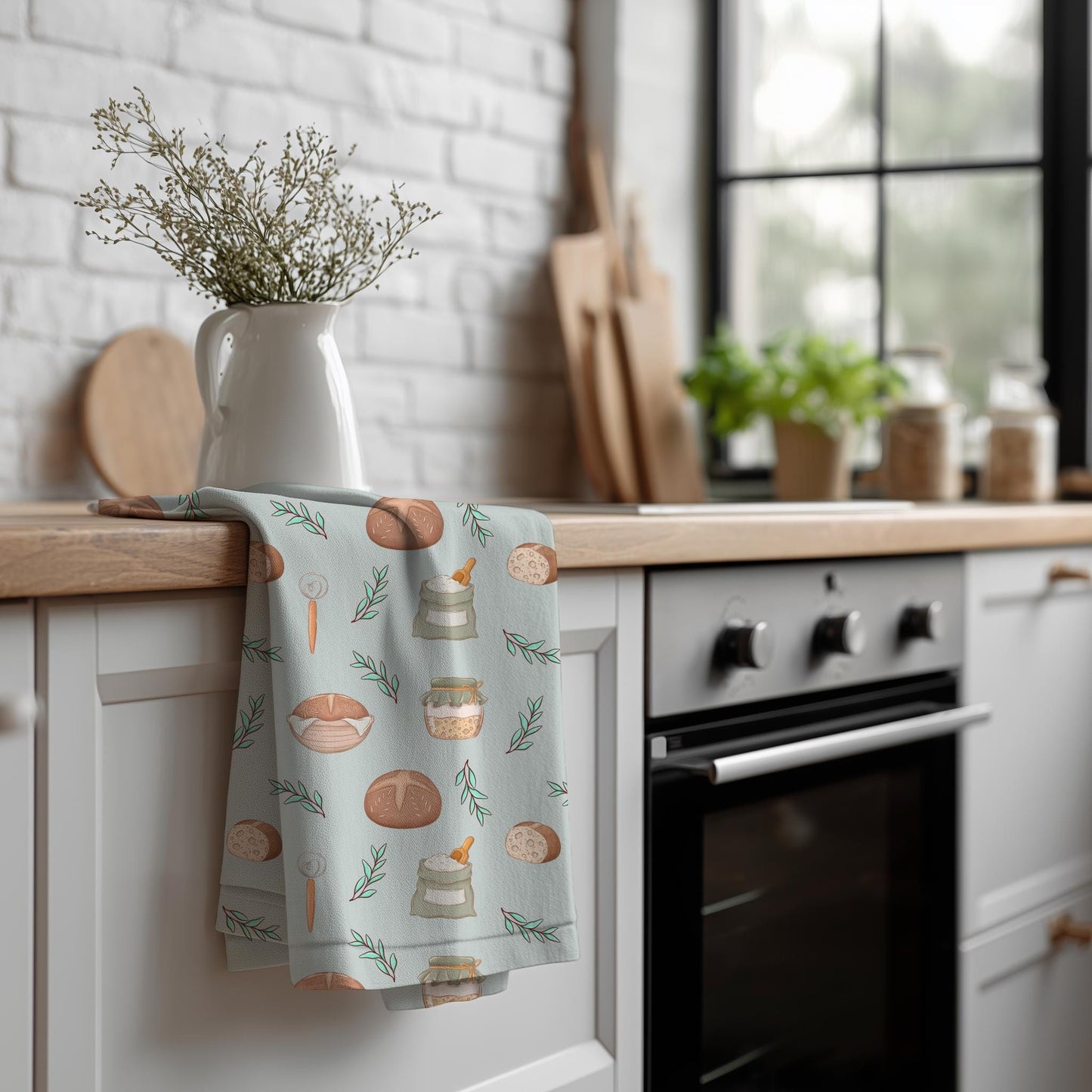 Sourdough Bread Seamless Pattern | Bakery Digital Paper (12x12 PNG)