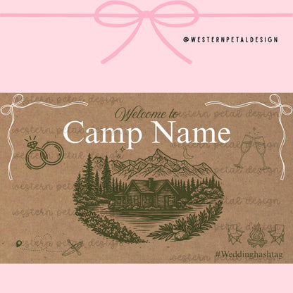 Camp Bachelorette Banner Template | DIY Hand Painted Design (Digital Download)