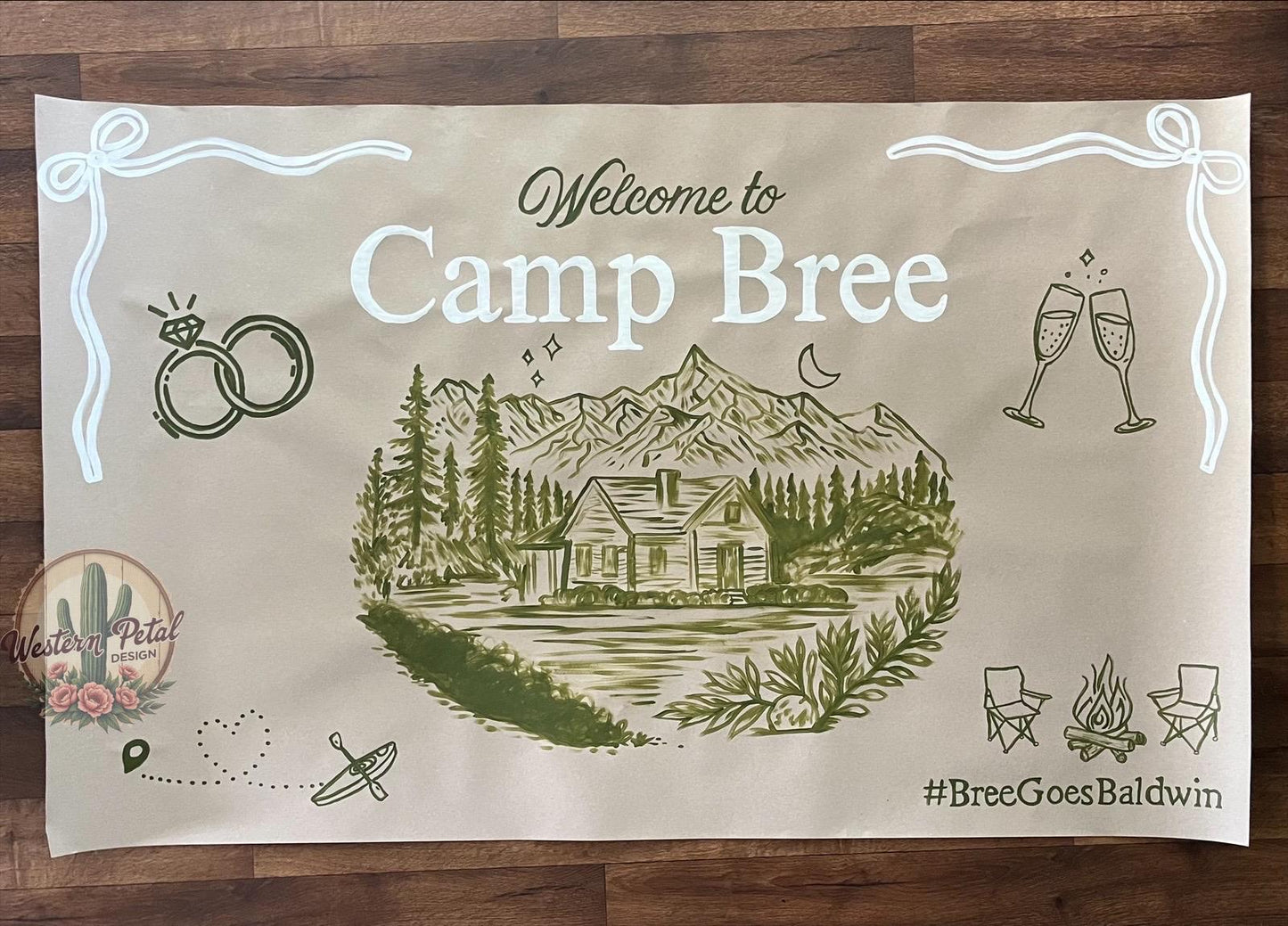 Camp Bachelorette Banner Template | DIY Hand Painted Design (Digital Download)