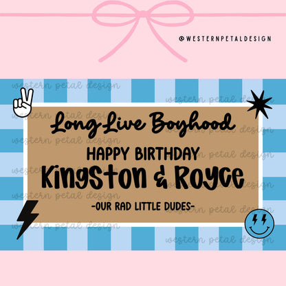 Hand Painted Birthday Banner Template | DIY Canva, Boyhood Theme (3x5 ft)