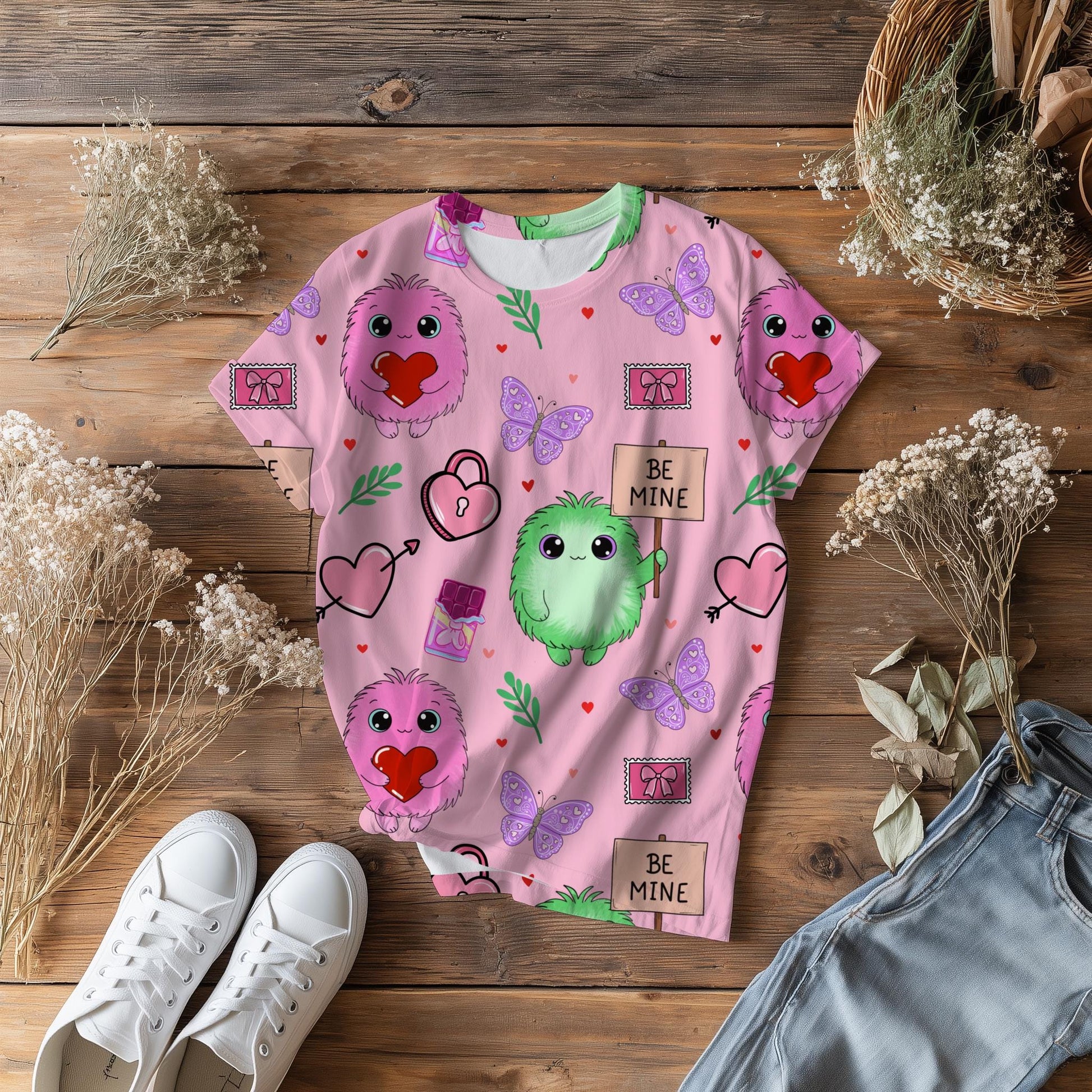Love Monster Seamless Pattern | Valentine's Day PNG (12x12)