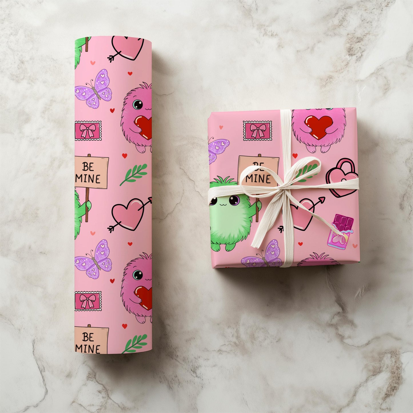 Love Monster Seamless Pattern | Valentine's Day PNG (12x12)