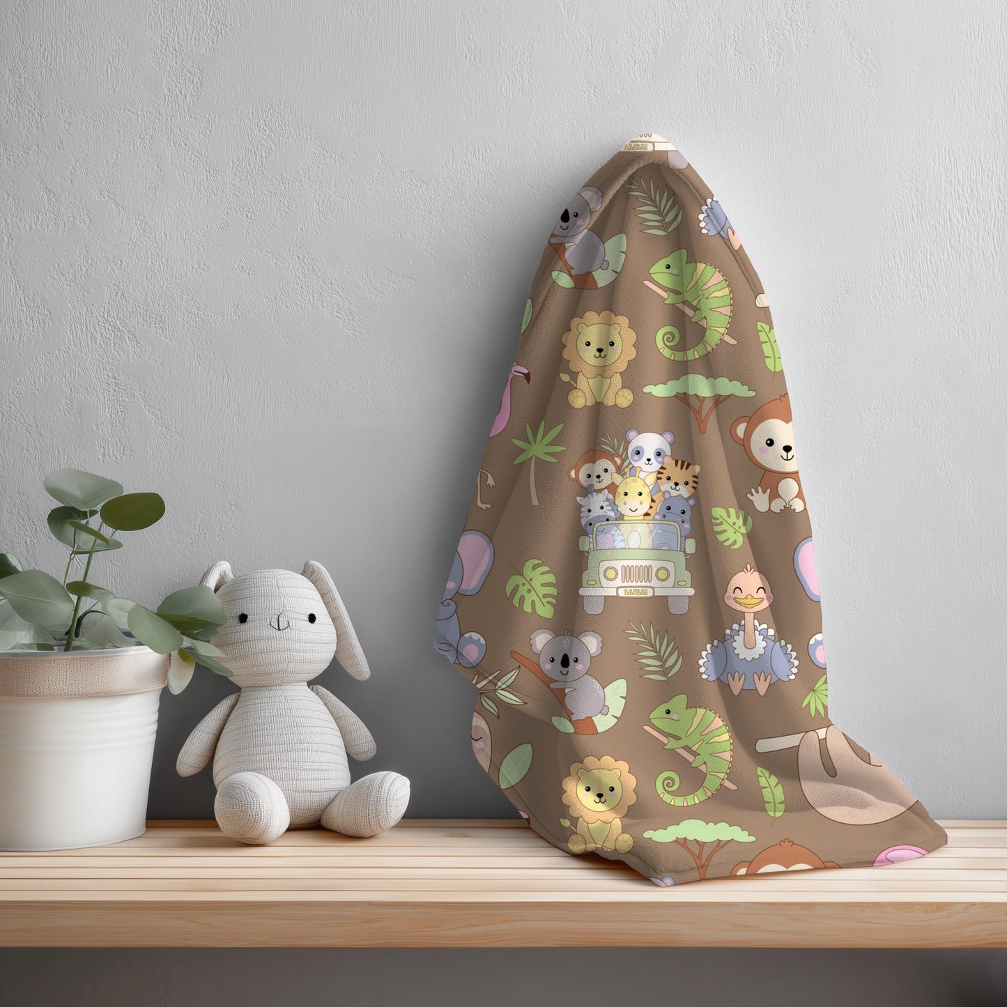 Safari Animals Seamless Pattern | Nursery Fabric Wallpaper (12x12 PNG)