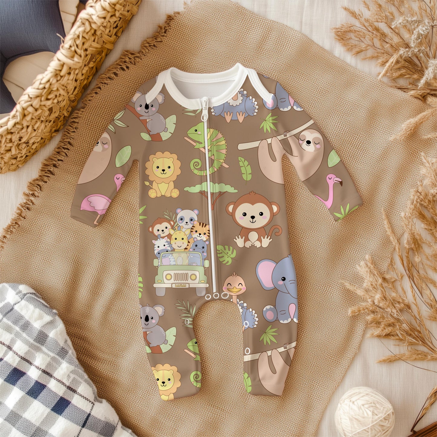 Safari Animals Seamless Pattern | Nursery Fabric Wallpaper (12x12 PNG)