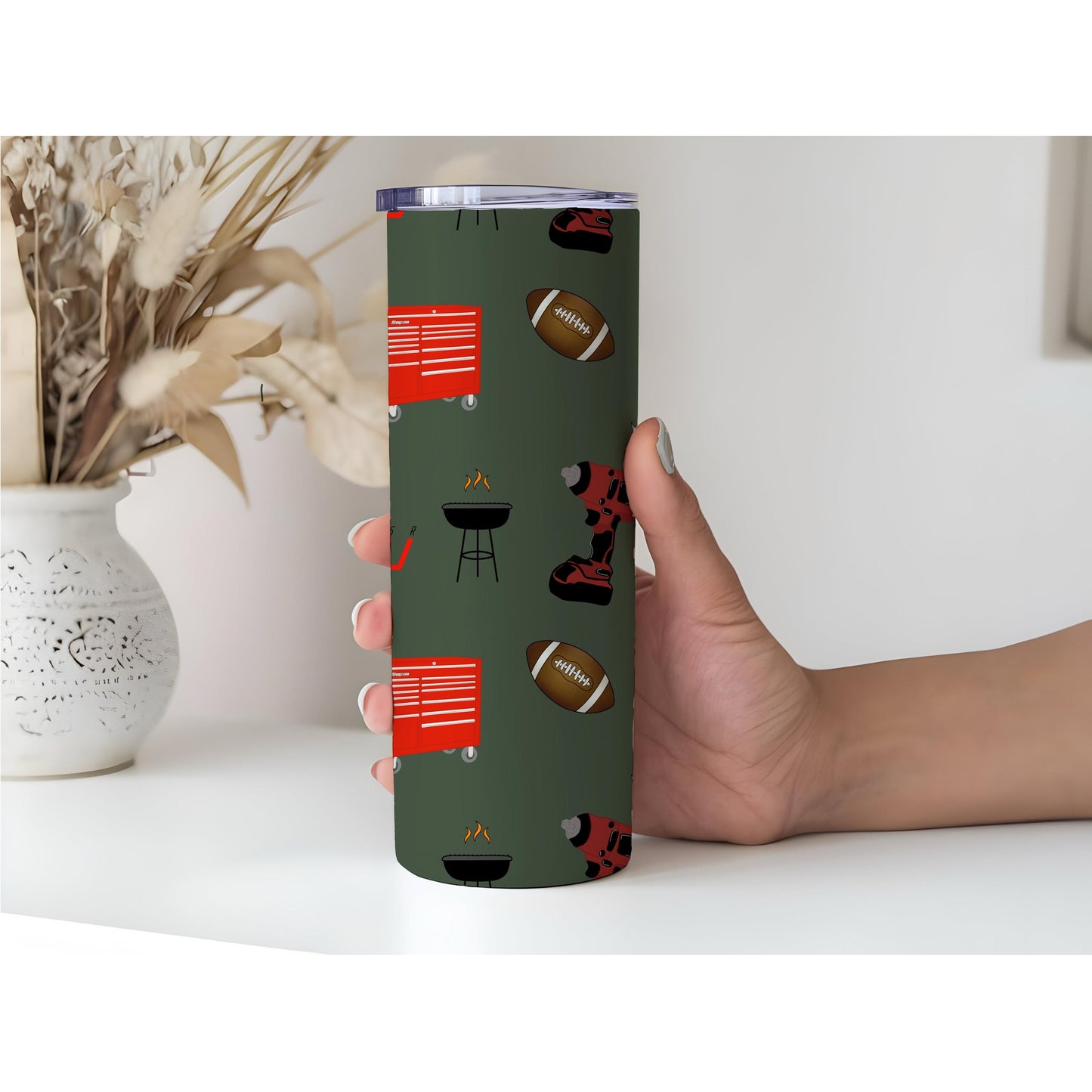 Tools & Charcoal Seamless Pattern | BBQ, Workshop Design (Digital Download)