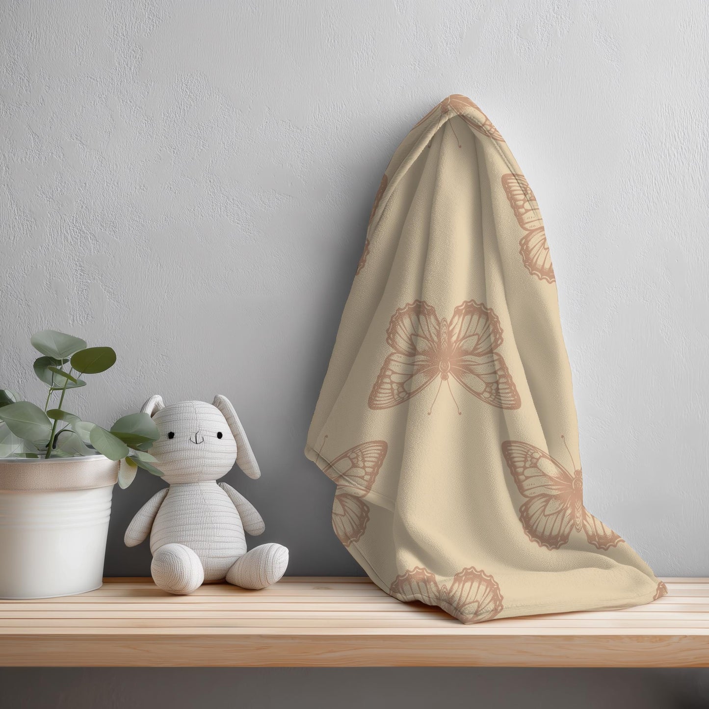 Beige Butterfly Seamless Pattern | Boho Vintage Insect (Digital Download)