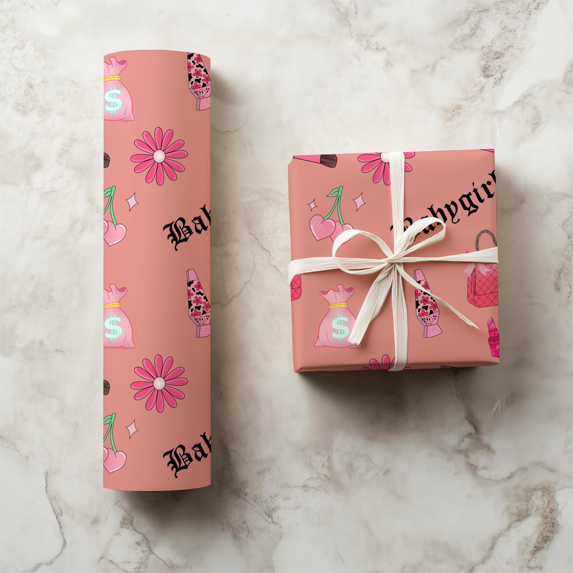 Pink Glam Babygirl Seamless Pattern | Girly Accessories (Digital Download)