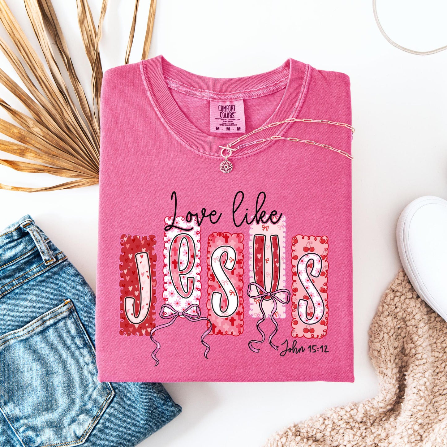 Love Like Jesus Comfort Colors Shirt | Christian Valentine's Tee