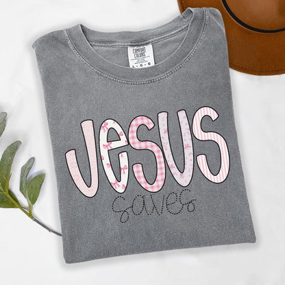 Jesus Saves Comfort Colors Tee | Christian Graphic T-Shirt