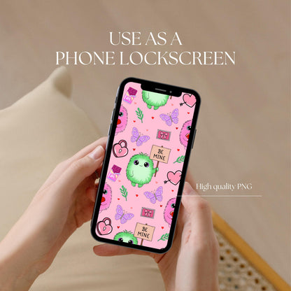 Love Monster Seamless Pattern | Valentine's Day PNG (12x12)