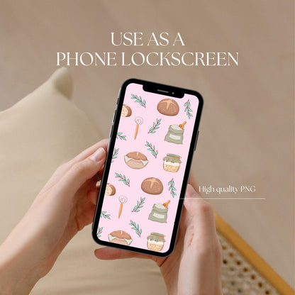 Sourdough Bread Seamless Pattern | Bakery Digital Paper (12x12 PNG)