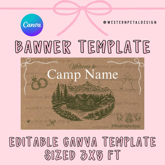 Camp Bachelorette Banner Template | DIY Hand Painted Design (Digital Download)