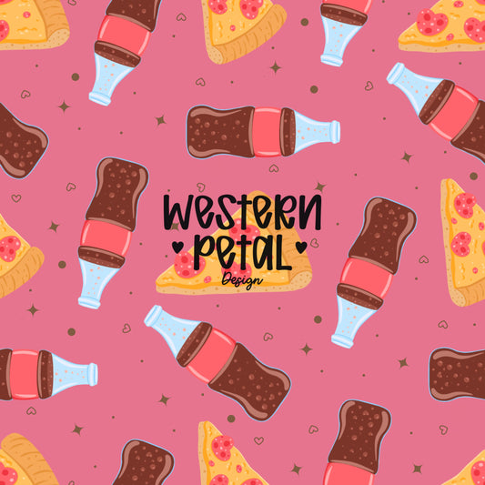Pizza Seamless Pattern PNG 12x12 300 DPI, Cute Food Pattern, Soda Pizza Clipart Pattern, Commercial Use Digital Paper