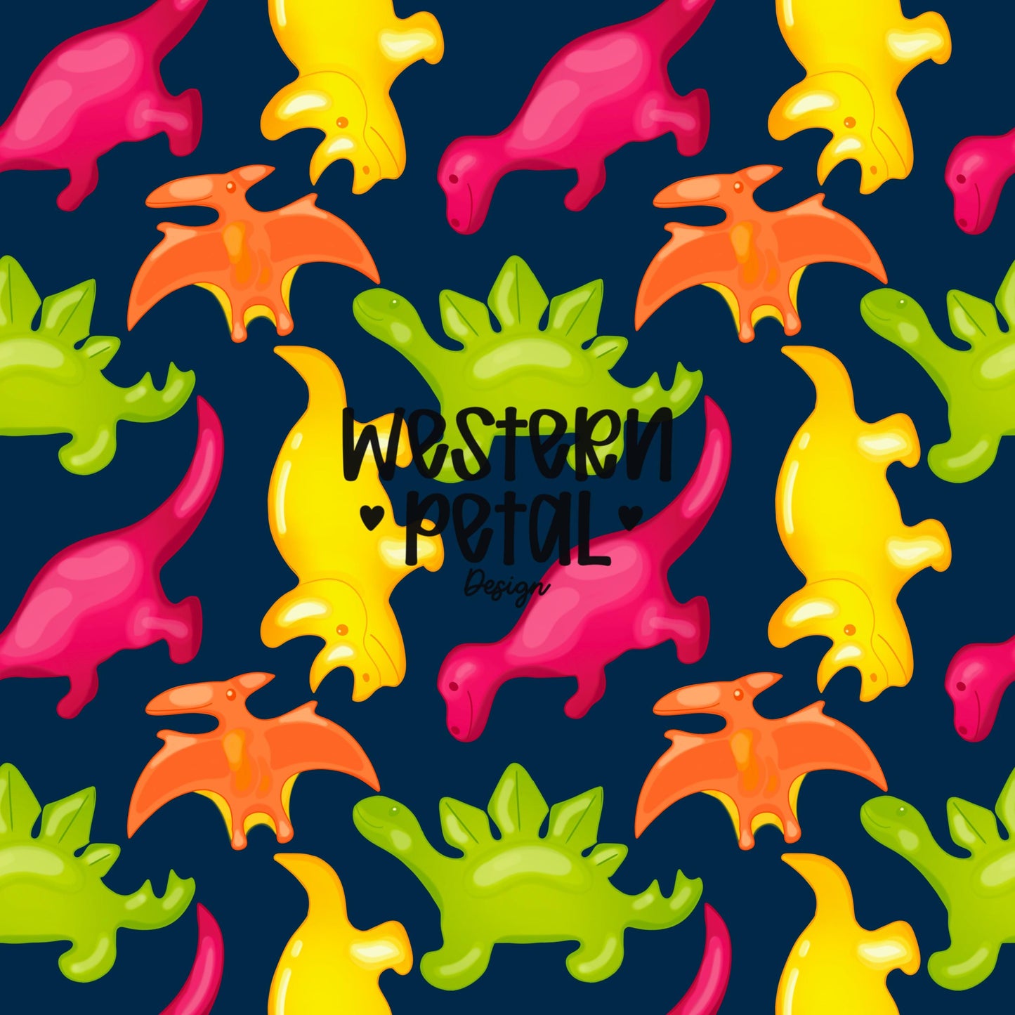Gummy Dinosaur Seamless Pattern PNG, Cute Candy Dino Digital Paper, Kids Fabric Pattern, Colorful Dino Design, 12x12 Sublimation Download