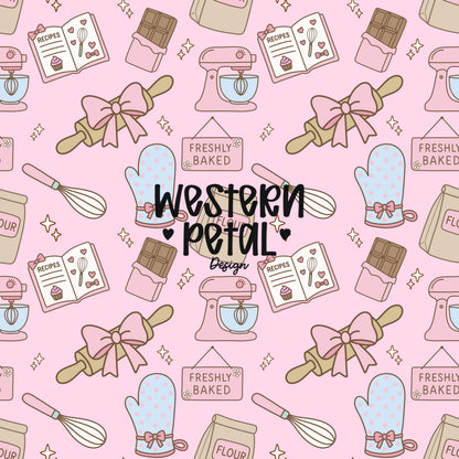 Kawaii Baking Seamless Pattern | Pastel Kitchen Print (12x12 300 DPI PNG)