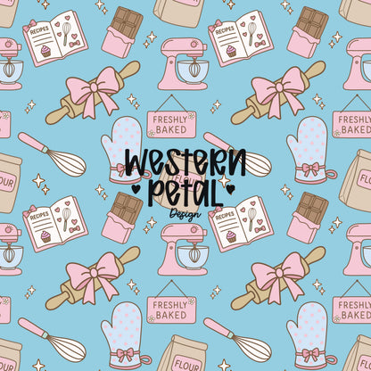 Kawaii Baking Seamless Pattern | Pastel Kitchen Print (12x12 300 DPI PNG)