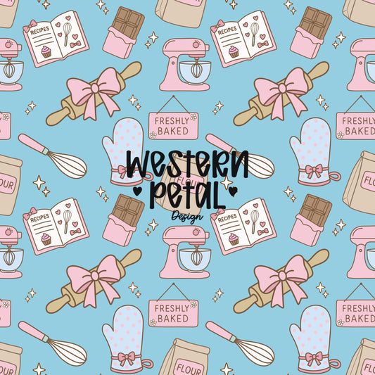 Kawaii Baking Seamless Pattern | Pastel Kitchen Print (12x12 300 DPI PNG)