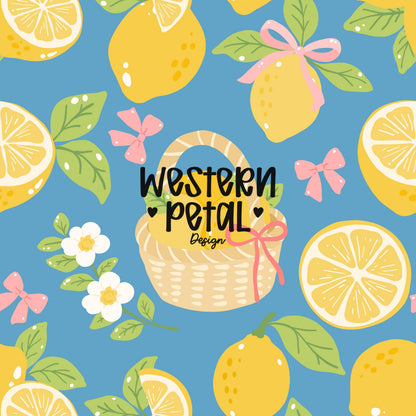 Lemon Seamless Pattern | Hand-Drawn Cottagecore Fabric Design (12x12 PNG Digital Download)