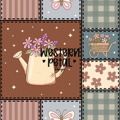 Cottage Garden Floral Quilt Seamless Pattern (Digital Download)