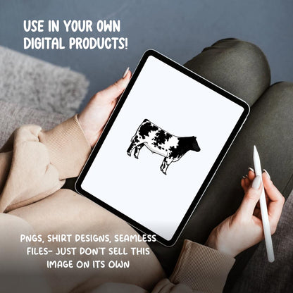 Shorthorn Steer Clipart PNG | 4H Livestock Illustration | Cattle Graphic | Sublimation Design | Transparent Background