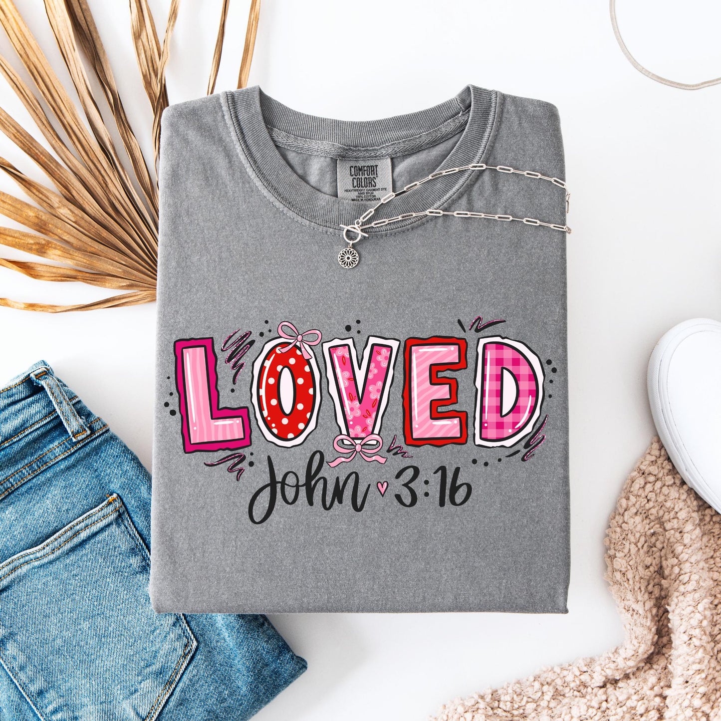 Loved John 3:16 Comfort Colors Tee | Christian Graphic T-Shirt
