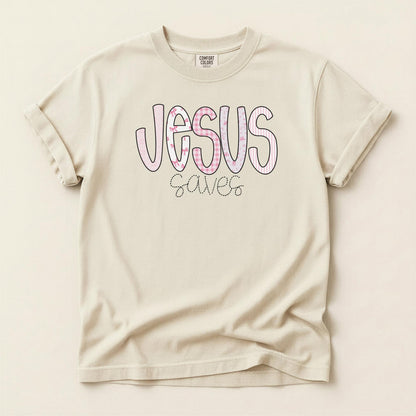 Jesus Saves Comfort Colors Tee | Christian Graphic T-Shirt
