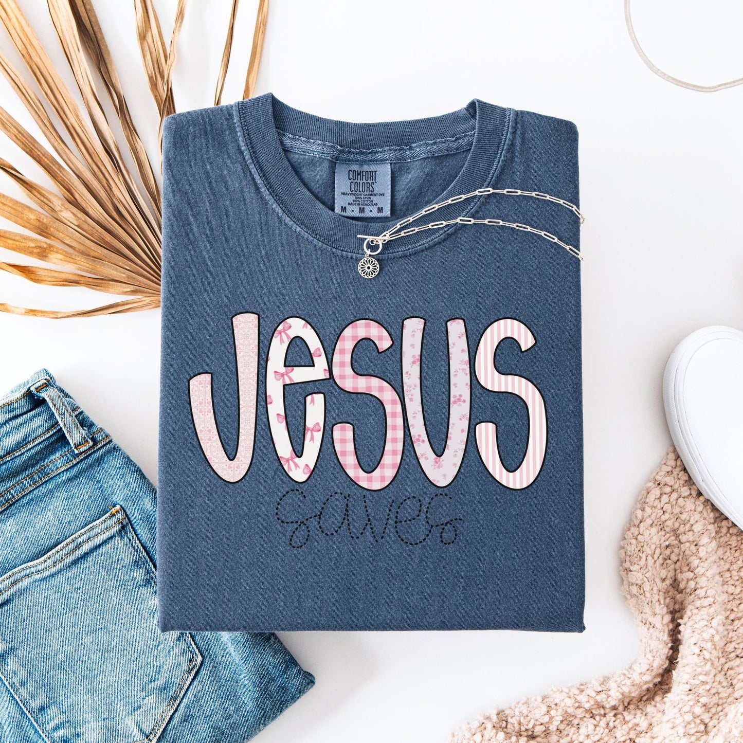 Jesus Saves Comfort Colors Tee | Christian Graphic T-Shirt