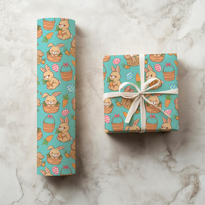 Easter Bunny Seamless Pattern, Pastel Spring Colors Digital Download