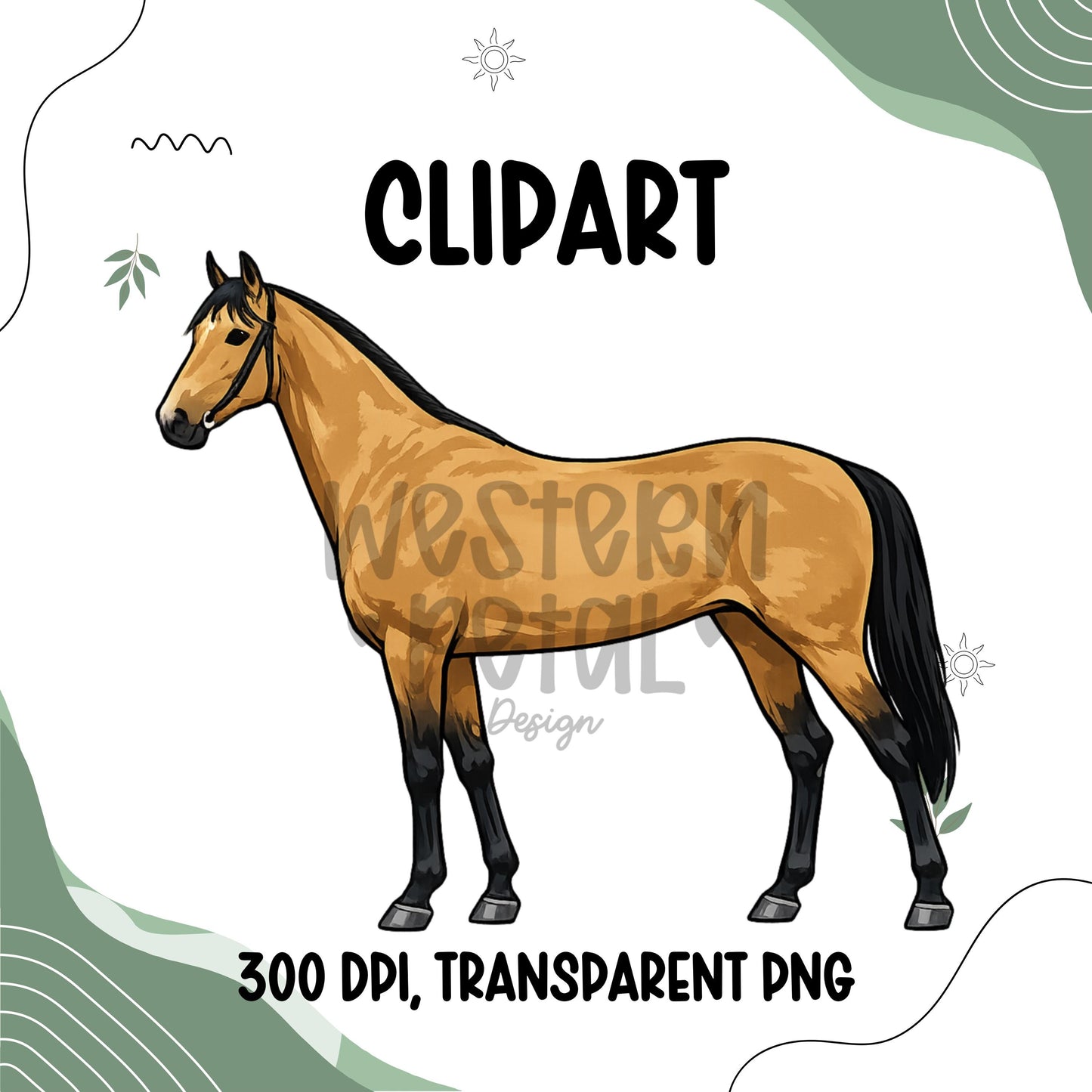 Western Horse Clipart Bundle, Equestrian PNG Graphics, Full Body Horses for Shirts, Stickers, Ranch, Farm, Western-Themed Digital Download