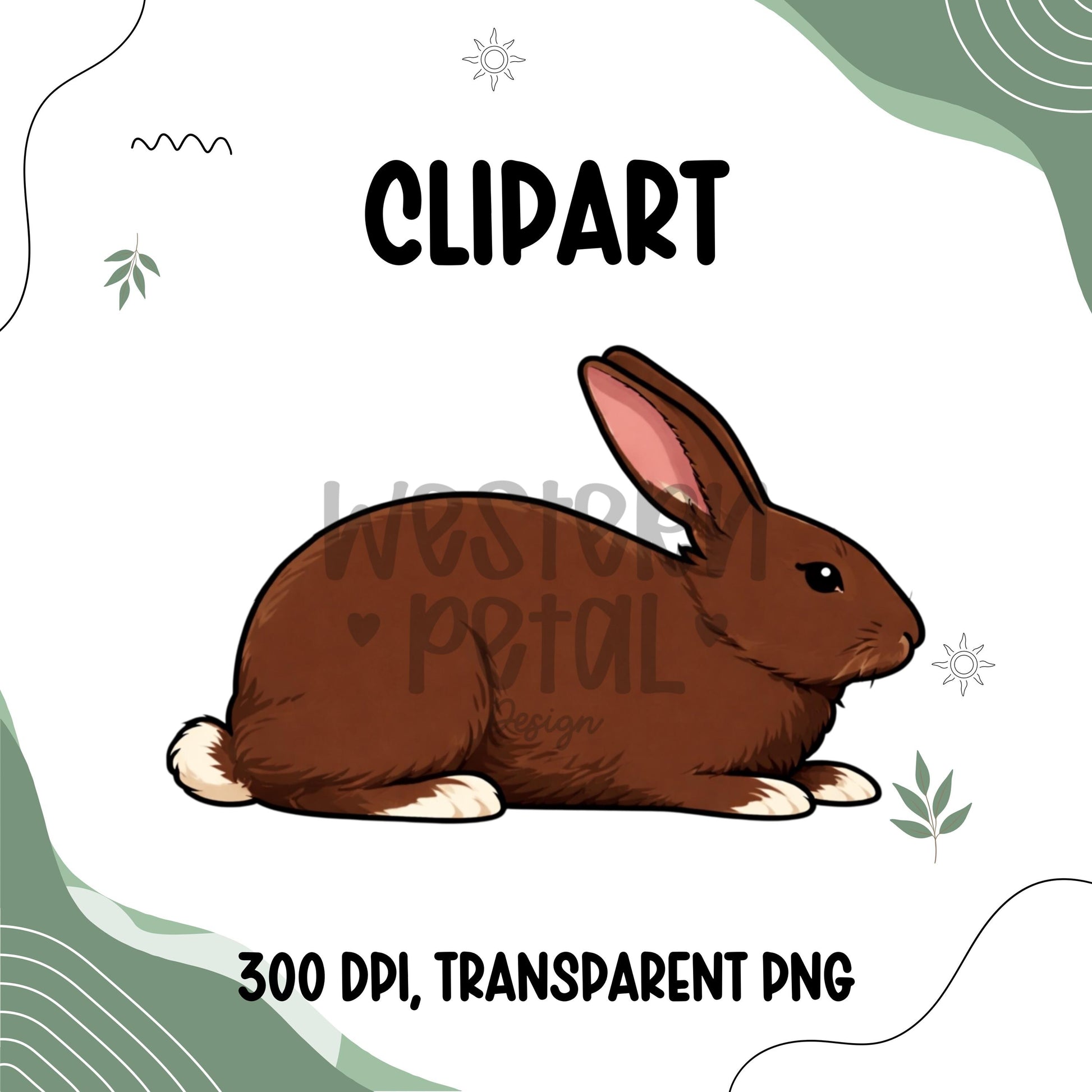 Show Bunny Clipart Bundle, Farm Animal PNG Graphics (Digital Download)