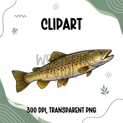 Fishing Clipart Bundle, Fish and Angler Gear Illustrations, High-Resolution PNG for Outdoor, Rustic, Tackle, Lures, Rods, Tumbler Designs