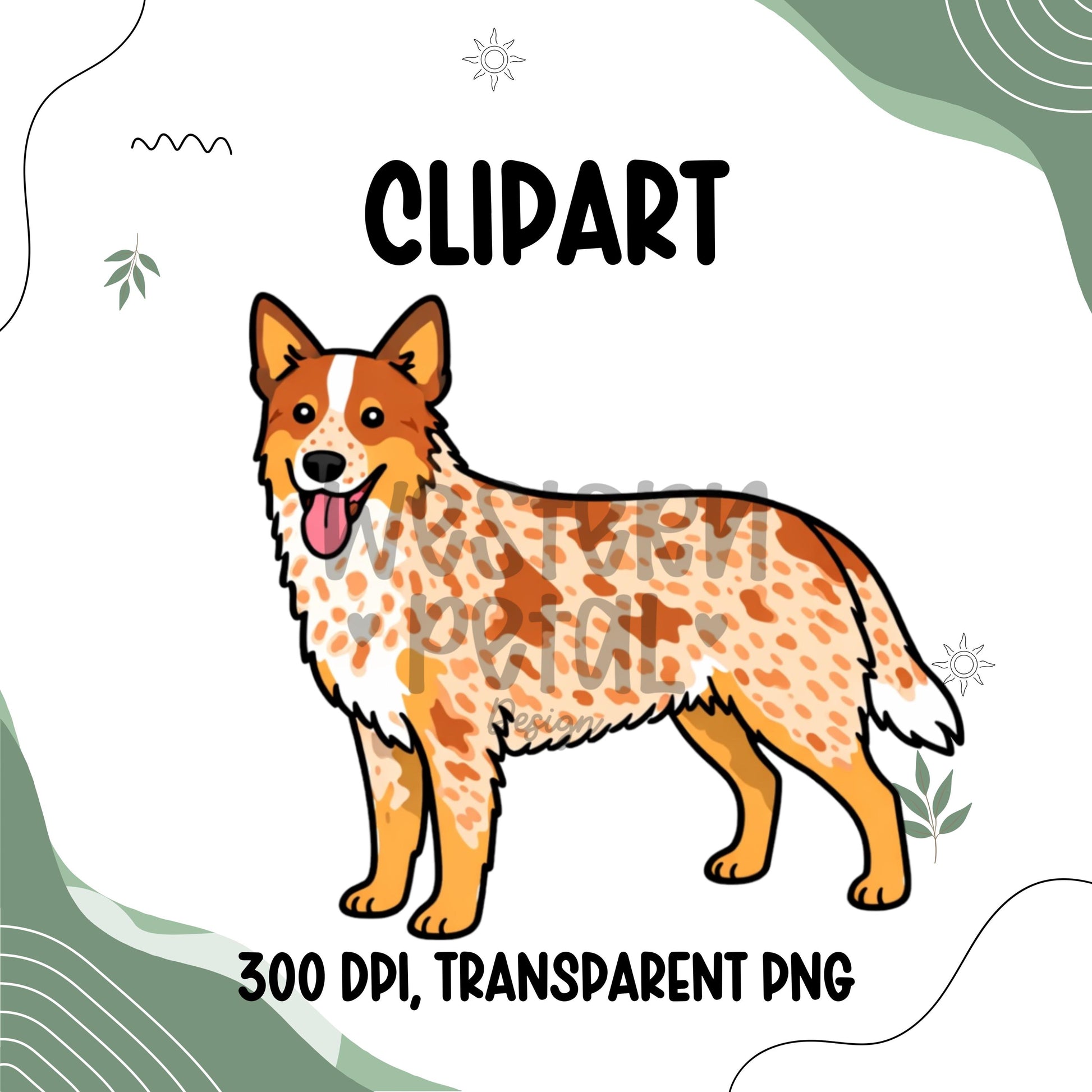 Working Dog Clipart Bundle PNG, Herding Dog Clipart Set, Border Collie Australian Shepherd Great Pyrenees PNG, Farm Ranch Dog Clipart